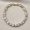 Oro Laminado Tennis Bracelet, Gold Filled Style with White Cubic Zirconia, Polished, Golden Finish, 03.283.0536.07 (06 MM Thickness, 7 Inches Length)