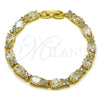 Oro Laminado Tennis Bracelet, Gold Filled Style with White Cubic Zirconia, Polished, Golden Finish, 03.283.0536.07 (06 MM Thickness, 7 Inches Length)