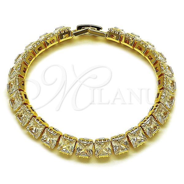 Oro Laminado Tennis Bracelet, Gold Filled Style with White Cubic Zirconia, Polished, Golden Finish, 03.283.0538.07