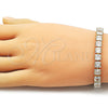 Oro Laminado Tennis Bracelet, Gold Filled Style with White Cubic Zirconia, Polished, Golden Finish, 03.283.0538.07 (Thickness, 7 Inches Length)