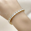 Oro Laminado Tennis Bracelet, Gold Filled Style with White Cubic Zirconia, Polished, Golden Finish, 03.283.0538.07 (Thickness, 7 Inches Length)