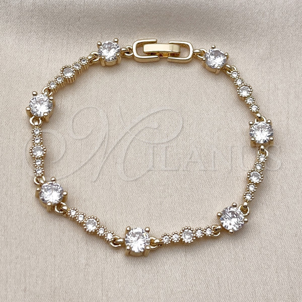 Gold Filled Bracelet — Tennis Bracelet with White Cubic Zirconia Polished 03. — alternate product view — SKU 162301 | Oro Laminado brazalete — Tennis Bracelet with blanco Cubic Zirconia pulido 03. — SKU 162301