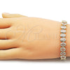 Oro Laminado Tennis Bracelet, Gold Filled Style with White Cubic Zirconia, Polished, Golden Finish, 03.283.0544.07