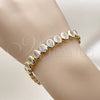 Oro Laminado Tennis Bracelet, Gold Filled Style with White Cubic Zirconia, Polished, Golden Finish, 03.283.0544.07