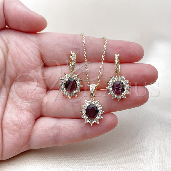 Gold Filled Ring — Earring and Pendant Adult Set Cluster Design with — alternate product view — SKU 162349 | Oro Laminado anillo — Earring and Pendant Adult Set Cluster diseño with — SKU 162349