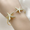 Oro Laminado Individual Bangle, Gold Filled Style Star Design, Diamond Cutting Finish, Golden Finish, 07.413.0004