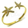 Oro Laminado Individual Bangle, Gold Filled Style Star Design, Diamond Cutting Finish, Golden Finish, 07.413.0004