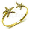 Oro Laminado Individual Bangle, Gold Filled Style Star Design, Diamond Cutting Finish, Golden Finish, 07.413.0004 (04 MM Thickness, One size fits all)