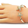 Oro Laminado Individual Bangle, Gold Filled Style Star Design, Polished, Golden Finish, 07.413.0005
