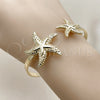 Oro Laminado Individual Bangle, Gold Filled Style Star Design, Polished, Golden Finish, 07.413.0005