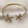 Oro Laminado Individual Bangle, Gold Filled Style Star Design, Polished, Golden Finish, 07.413.0005