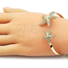 Oro Laminado Individual Bangle, Gold Filled Style Star Design, Polished, Golden Finish, 07.413.0005 (04 MM Thickness, One size fits all)