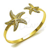 Oro Laminado Individual Bangle, Gold Filled Style Star Design, Polished, Golden Finish, 07.413.0005 (04 MM Thickness, One size fits all)