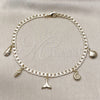 Oro Laminado Charm Anklet , Gold Filled Style Shell Design, Polished, Golden Finish, 03.63.2299.10