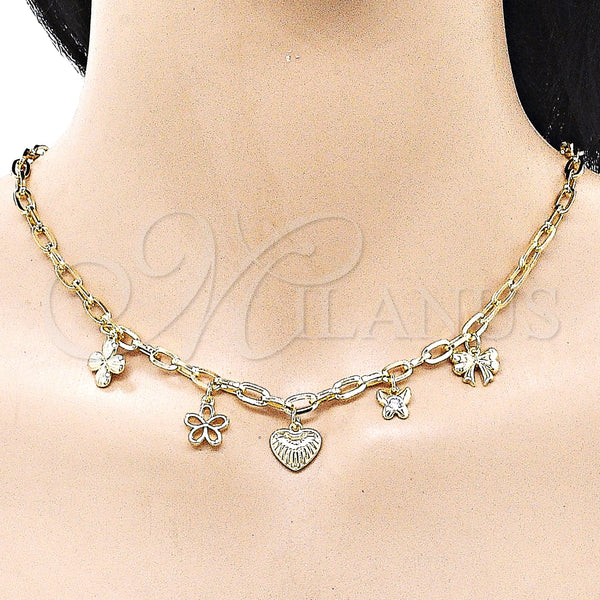 Gold Filled Necklace — Fancy Necklace Heart and Butterfly Design Polished 04.63. — alternate product view — SKU 162378 | Oro Laminado collar — elegante Necklace corazón and mariposa diseño pulido 04.63. — SKU 162378