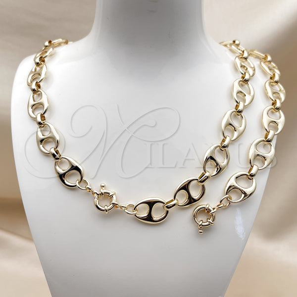 Gold Filled Bracelet — Necklace and Bracelet Puff Mariner and Mariner Design — alternate product view — SKU 162388 | Oro Laminado brazalete — Necklace and Bracelet Puff Mariner and Mariner diseño — SKU 162388