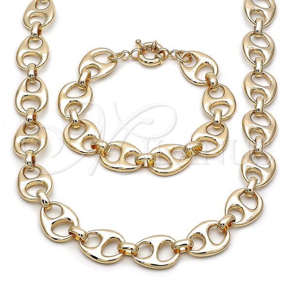 Gold Filled Bracelet — Necklace and Bracelet Puff Mariner and Mariner Design — main product view — SKU 162388 | Oro Laminado brazalete — Necklace and Bracelet Puff Mariner and Mariner diseño — SKU 162388