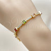 Oro Laminado Tennis Bracelet, Gold Filled Style with Multicolor and White Cubic Zirconia, Polished, Golden Finish, 03.266.0056.07 (Thickness, 8 Inches Length)