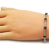 Oro Laminado Tennis Bracelet, Gold Filled Style with Sapphire Blue and White Cubic Zirconia, Polished, Golden Finish, 03.266.0056.3.07 (Thickness, 8 Inches Length)