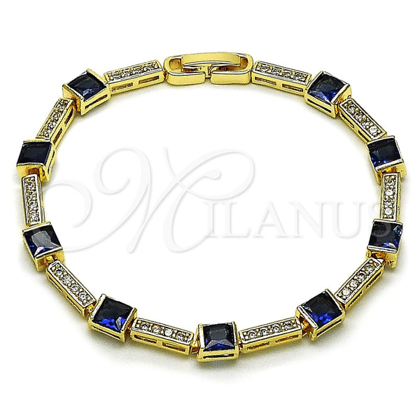 Gold Filled Bracelet — Tennis Bracelet with Sapphire Blue and White Cubic — alternate product view — SKU 162403 | Oro Laminado brazalete — Tennis Bracelet with Sapphire Blue and blanco Cubic — SKU 162403