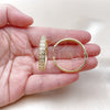 Oro Laminado Huggie Hoop, Gold Filled Style with White Micro Pave, Polished, Golden Finish, 02.204.0062.35