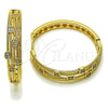 Oro Laminado Huggie Hoop, Gold Filled Style with White Micro Pave, Polished, Golden Finish, 02.204.0063.35