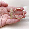 Oro Laminado Huggie Hoop, Gold Filled Style with White Micro Pave, Polished, Golden Finish, 02.204.0063.35