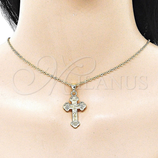 Gold Filled Pendant — Religious Pendant Crucifix Design Polished 05. — alternate product view — SKU 162418 | Oro Laminado dije — Religious Pendant Crucifix diseño pulido 05. — SKU 162418