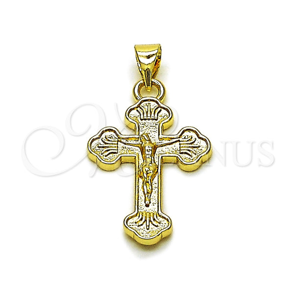 Gold Filled Pendant — Religious Pendant Crucifix Design Polished 05. — main product view — SKU 162418 | Oro Laminado dije — Religious Pendant Crucifix diseño pulido 05. — SKU 162418