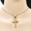 Oro Laminado Religious Pendant, Gold Filled Style Cross Design, Polished, Golden Finish, 05.213.0182