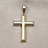 Oro Laminado Religious Pendant, Gold Filled Style Cross Design, Polished, Golden Finish, 05.213.0182