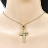 Oro Laminado Religious Pendant, Gold Filled Style Cross Design, Polished, Golden Finish, 05.213.0182