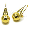 Oro Laminado Stud Earring, Gold Filled Style Ball and Hollow Design, Polished, Golden Finish, 02.213.0850