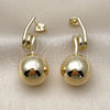 Oro Laminado Stud Earring, Gold Filled Style Ball and Hollow Design, Polished, Golden Finish, 02.213.0851