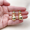 Oro Laminado Stud Earring, Gold Filled Style Ball and Hollow Design, Polished, Golden Finish, 02.213.0852