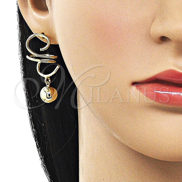 Gold Filled Ring — Dangle Earring Ball Design Polished 02. — alternate product view — SKU 162423 | Oro Laminado anillo — Dangle Earring Ball diseño pulido 02. — SKU 162423