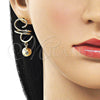 Oro Laminado Dangle Earring, Gold Filled Style Ball Design, Polished, Golden Finish, 02.213.0853