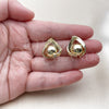 Oro Laminado Stud Earring, Gold Filled Style Ball Design, Polished, Golden Finish, 02.213.0857