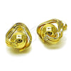 Oro Laminado Stud Earring, Gold Filled Style Ball Design, Polished, Golden Finish, 02.213.0857