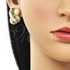Oro Laminado Stud Earring, Gold Filled Style Ball Design, with Ivory Pearl, Polished, Golden Finish, 02.213.0858