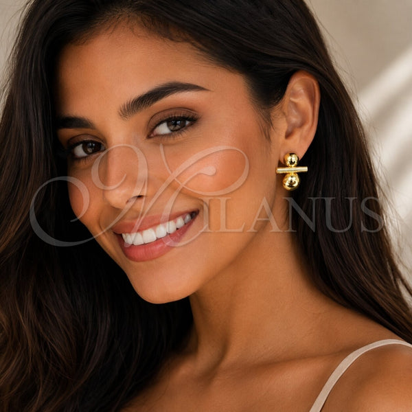Gold Filled Ring — Stud Earring Ball and Hollow Design Polished 02. — alternate product view — SKU 162429 | Oro Laminado anillo — Stud Earring Ball and Hollow diseño pulido 02. — SKU 162429
