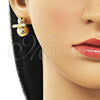 Oro Laminado Stud Earring, Gold Filled Style Ball and Hollow Design, Polished, Golden Finish, 02.213.0859