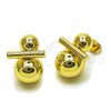 Oro Laminado Stud Earring, Gold Filled Style Ball and Hollow Design, Polished, Golden Finish, 02.213.0859