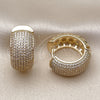 Oro Laminado Huggie Hoop, Gold Filled Style with White Cubic Zirconia, Polished, Golden Finish, 02.283.0319.25