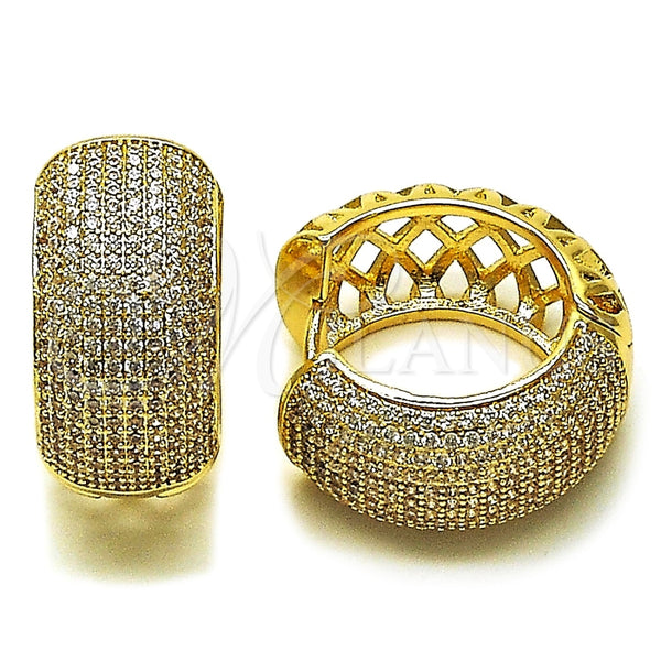 Gold Filled Hoop Earrings — Huggie Hoop with White Cubic Zirconia Polished 02. — main product view — SKU 162432 | Oro Laminado aretes de aro — Huggie Hoop with blanco Cubic Zirconia pulido 02. — SKU 162432