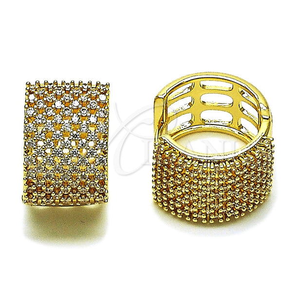 Gold Filled Hoop Earrings — Huggie Hoop with White Cubic Zirconia Polished 02. — main product view — SKU 162434 | Oro Laminado aretes de aro — Huggie Hoop with blanco Cubic Zirconia pulido 02. — SKU 162434