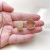 Oro Laminado Huggie Hoop, Gold Filled Style with White Cubic Zirconia, Polished, Golden Finish, 02.283.0322.20