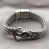Stainless Steel Fancy Bracelet, Anchor and Square Franco Design, Polished, Steel Finish, 03.439.0002.09