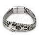 Stainless Steel Fancy Bracelet, Anchor and Square Franco Design, Polished, Steel Finish, 03.439.0002.09 (Thickness, 9 Inches Length)