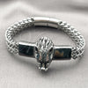 Stainless Steel Fancy Bracelet, Lion Design, Polished, Steel Finish, 03.439.0004.09